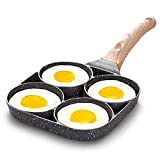 Egg Frying Pan，Non Stick Egg Cooker Pan Compatible with All Heat Sources,for Egg Burger/Breakfast Pancake Pan/Omelette，Suitable for Gas Stove & Induction cooker(four section)