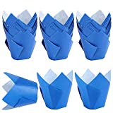 TRUSBER Tulip Cupcake Liners,150pieces Baking Cups Baking Cup Holders and Muffin Baking Cups for Wedding, Birthday, Christmas, Baby Shower Parties (Blue)