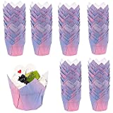 ANTFEES 150PCS Tulip Cupcake Liners, Muffin Liners Baking Cups Holder, Cupcake Wrapper for Party, Wedding, Birthday, Baby Showers