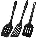 Silicone Spatula Turner, Heat Resistant Silicone Slotted Fish Turner Spatula Nonstick Cookware for Backing, 3 Pack BPA Free Silicone Pancake Spatula Flipper Cooking Utensils Dishwasher Safe