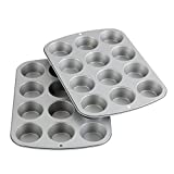Wilton Recipe Right Non-Stick Standard Muffin Pan, Set of 2, 12-Cup, Steel