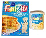 Pillsbury Funfetti Buttermilk Pancake And Waffle Mix Kit! Buttermilk Pancake & Waffle Mix With Candy Bits and Vanilla Frosting! Delicious Homemade Pancake and Waffles With Vanilla Toppings!