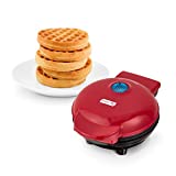 DASH DMW001RD Mini Maker for Individual Waffles, Hash Browns, Keto Chaffles with Easy to Clean, Non-Stick Surfaces, 4 Inch, Red