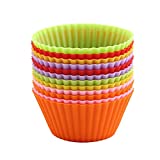 Comebuywide 12pcs Mini Round Shape Silicone Muffin Cupcake Mould Bakeware Maker Mold Tray Baking Hot Kitchen Baking Tools, Multicolor (iDv307833)