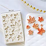 3D Mini Rose Fall leaves Silicone Mold Fondant Mould for Cupcake Cake Decorating Tool Chocolate Gumpaste Mold Sugarcraft Bakeware (fall leaves molds)