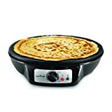NutriChef Electric Griddle & Crepe Maker | Nonstick 12 Inch Hot Plate Cooktop | Adjustable Temperature Control | Batter Spreader & Wooden Spatula | Used Also For Pancakes, Blintzes & Eggs