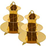 3-Tier Cardboard Gold Cupcake Stand/Tower 2-Set (2, Gold)