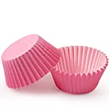 100 Pieces Standard Cupcake Cup Liners, Nonstick Parchment Papers Baking Cups, Safe Food Grade Inks and Paper Grease Proof Cupcake Liners for Baking Muffin and Cupcakes Decoration Cups (Pink 100pcs)