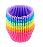 Prefer Green Reusable and Non-stick Silicone Baking Cups, Cupcake Liners, Muffins Cup Molds, 24 Pack