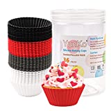 36 Pack Silicone Baking Cups Reusable Cupcake Liners Non-stick Muffin Cups in 4 Colors, Dishwasher Safe,Standard Size