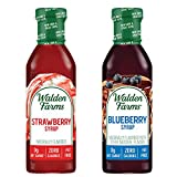 Walden Farms Variety Pack Syrups, 12 oz., Low Carb Keto Friendly, Non-Dairy, No Gluten, and 99% Sugar Free, Sweet and Delicious Flavor for Pancakes, Waffles, French Toast, Blueberry and Strawberry Syrup