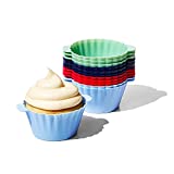 OXO Good Grips Silicone Baking Cups, Pack of 12, Reusable, BPA-Free, Dishwasher Safe , Non-Stick, Food Grade, Cupcake Cups, Muffin Cups, Cupcake Liners, Muffin Liners