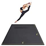 GXMMAT Large Yoga Mat 6'x6'x7mm, Thick Workout Mats for Home Gym Flooring, Extra Wide and Thick, Non-Slip Quick Resilient Barefoot Exercise Mat, Ultra Comfortable Cardio Mat for Pilates, Stretching