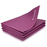 Navaris Foldable Yoga Mat for Travel - 1/8 inch (4mm) Thick Exercise Mat for Yoga, Pilates, Workout, Gym, Fitness - Non-Slip Folding Thin Portable Mat