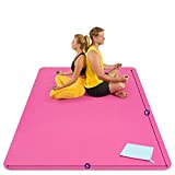 Large Yoga Mat 8'x6'x8mm Extra Thick, Durable, Eco-Friendly, Non-Slip & Odorless Barefoot Exercise and Premium Fitness Home Gym Flooring Mat by ActiveGear - Pink
