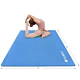 YUREN Large Exercise Mat 6'x4' 10mm Extra Thick Yoga Mat Non Slip Extra Wide Workout Mat for Home Floor Stretching, Yoga, Pilates, Fitness - Blue