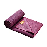 Hugger Mugger Yoga Towel Magenta - Soft, Absorbent, Fast Drying, Non-Slip Backing, use by iteself or Over a Yoga mat, hot Yoga, Helps with Slippery Hands and feet
