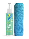 ASUTRA Organic Yoga Mat Cleaner (Uplifting Eucalyptus Aroma), 4 fl oz | Works on All Mats & No Slippery Residue | Cleans, Restores, Refreshes | Comes w/Microfiber Cleaning Towel | Deep-Cleansing Natural Cleaner for Fitness Gear & Gym Equipment