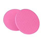 WOPODI 2 Pieces Yoga Knee Pad Thick Pilates Elbow Plank Kneeling Mat Soft Round Extra Exercise Balance Cushion Double-Sided Non-Slip Cushioned Foam Mats Portable for Knees Hand Head Wrists, Pink