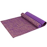Jindowine Yoga Mat Slip-Proof Sweat-Absorbent PVC And Eco-Friendly Exercise Mat With Carry Bag Linen Yoga Mat For Yoga Gym Pilates Outwork Sitting-Ups Stretching (Purple)