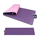 Yoga Mat, Double-Sided Non Slipa Yoga Mats with Phone Holder Smart Timer, High Density Anti-Tear, TPE, Sweat-Proof Portable Pilates Exercise Mats with Handle for Yoga Pilates and Floor Workouts(Purple)