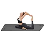 Little Fish Yoga Mat for Women Home Workout Gym Fitness, 72 X 24 X 1/4 Inch Sweat-Proof Non-Slip TPE Exercise Mat for Pilates Training Travel Meditation（Black-Grey）