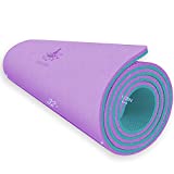 Hatha Yoga Extra Thick TPE Yoga Mat - 72'x 32' Thickness 1/2 Inch -Eco Friendly SGS Certified - With High Density Anti-Tear Exercise Mats For Home Gym Travel & Floor Outside(Purple/Green)…