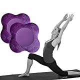 Yoga Knee Pad mat Support for Yoga and Pilates Excercise, Cushion for Knees,Elbow and Head（ 2 Packs） (Purple)