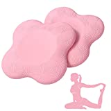 Yoga Knee Pad Cushions Comfortable Yoga Support Pad Anti Slip Foam Yoga Kneeling Pad Cushion for Protecting Knee, Ankle, Elbow, Hand （ 2 packs） (Pink)