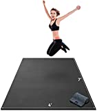 Premium Extra Thick Large Exercise Mat - 7' x 4' x 8mm Ultra Durable, Non-Slip, Workout Mats for Home Gym Flooring - Cardio, Plyo, MMA, Jump Mat - Use With or Without Shoes (84' Long x 48' Wide)