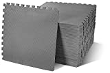 BalanceFrom Puzzle Exercise Mat with EVA Foam Interlocking Tiles, Gray, 1/2” Thick, 144 Square Feet (Pack of 36)