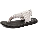 Ranberone Women's Yoga Mat Flip Flops Casual Flat Summer Beach Sandals Size 8 Grey