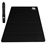 Fit Active Sports Large Exercise Mat 6' x 4' x 8mm | Thick Non-Slip Extra Wide Workout Mat for Home Gym, Cardio, Yoga, Floor Fitness, MMA, Plyo, and Jump Rope | High Density | Shoe Friendly