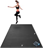 Premium Extra Large Exercise Mat - 7' x 5' x 1/4' Ultra Durable, Non-Slip, Workout Mats for Home Gym Flooring - Jump, Cardio, MMA Mat - Use with or Without Shoes (84' Long x 60' Wide x 6mm Thick)