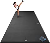 Gorilla Mats Premium Extra Large Exercise Mat - 15' x 6' x 1/4' Ultra Durable, Non-Slip, Workout Mat for Instant Home Gym Flooring – Works Great on Any Floor Type or Carpet – Use With or Without Shoes
