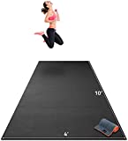 Premium Extra Large Exercise Mat - 10' x 4' x 1/4' Ultra Durable, Non-Slip, Workout Mats for Home Gym Flooring - Plyo, MMA, Cardio Mat - Use With or Without Shoes (120' Long x 48' Wide x 6mm Thick)