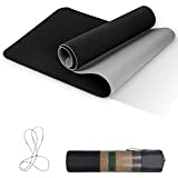 Non-Slip Yoga Mat, Eco Friendly TPE Workout Mat with Strap and Bag, 1/4 Inch Thick, 72”x 24”, Comfortable and Easy to Carry, Black
