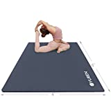 YUREN Large Exercise Mat 6'x4' 10mm Extra Thick Yoga Mat Non Slip Extra Wide Workout Mat for Home Floor Stretching, Yoga, Pilates, Fitness - Navy