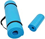 BalanceFrom GoYoga+ All-Purpose 1/2-Inch Extra Thick High Density Anti-Tear Exercise Yoga Mat and Knee Pad with Carrying Strap (Blue)