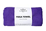 Cloud Nine Fit Hot Yoga Towel Non Slip, Super Absorbent, Heavy Duty Premium Microfiber and Machine Washable for Yoga, Bikram Yoga and Pilates 72' x 24' (Purple Towel/Black Stitching)