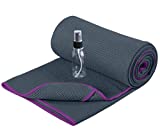 Heathyoga Hot Yoga Towel Non Slip, Microfiber Non Slip Yoga Mat Towel, Exclusive Corner Pockets Design, Perfect for Hot Yoga, Bikram, Pilates and Yoga Mats