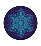 Keolorn Round Meditation Pilates Yoga Mat Suede with Natural Rubber Large Yoga Mat Non-Slip Base Thick Yoga Mat Suitable for Meditation, Stretching,Yoga Fitness Exercise, Home and Outdoor 140CM Diameter