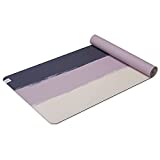 Gaiam Power Grip Yoga Mat - Unique Print Design - Eco-Friendly Premium Fabric-Like Thick Non Slip Exercise & Fitness Mat for All Types of Yoga, Pilates & Floor Workouts - 68' x 24' x 4mm, Lilac