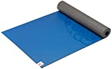 Gaiam Yoga Mat - Premium 5mm Dry-Grip Thick Non Slip Exercise & Fitness Mat for Hot Yoga, Pilates & Floor Workouts (68' L x 24' W x 5mm) - Blue