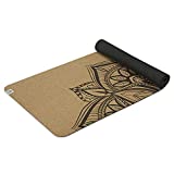 Gaiam Cork Yoga Mat | Natural, sustainable cork print design stops odors | Non-toxic TPE Rubber Backing | Great for Hot Yoga and Pilates (68' x 24' x 5mm thick)