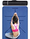 Yoga Mat Fitness Mat Eco Friendly Material SGS Certified Ingredients TPE Specifications 72'' x 26'' Thickness 1/4-Inch Non-Slip Extra Large Yoga Mat with Carry Bag (Blue)