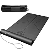 DAWAY Y8 Eco Friendly Wide Thick TPE Yoga Mat Workout Exercise Pilates, Non Slip, Double Sided, Soft, Body Alignment Professional Design, with Carry Strap, 72'x 26' Thickness 6mm