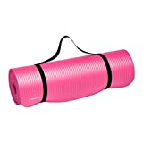 Amazon Basics Extra Thick Exercise Yoga Gym Floor Mat with Carrying Strap - 74 x 24 x .5 Inches, Pink