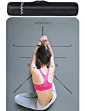 YAWHO Yoga Mat Fitness Mat Eco Friendly Material SGS Certified Ingredients TPE Specifications 72'' x 26'' Thickness 1/4-Inch Non-Slip Extra Large Yoga Mat with Carry Bag (Gray)