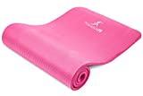 ProsourceFit Extra Thick Yoga and Pilates Mat ½” (13mm), 71-inch Long High Density Exercise Mat with Comfort Foam and Carrying Strap, Pink